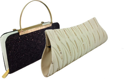 

landloper Casual, Party, Formal Black, White Clutch
