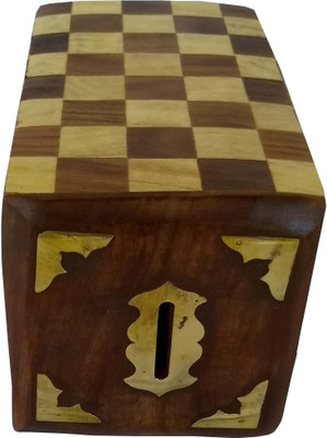 

khukriwala handicrafts wooden piggy bank Coin Bank(Multicolor)