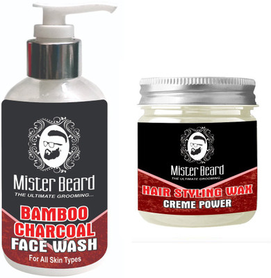 

Mister Beard BAMBOO CHARCOAL FACEWASH WITH HAIR WAX CRÈME(Set of 2)