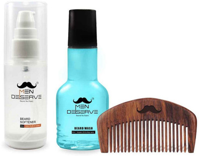 

MEN DESERVE Daily Beard Care Combo (Beard Softener + Beard Wash + Beard Comb)(Set of 3)