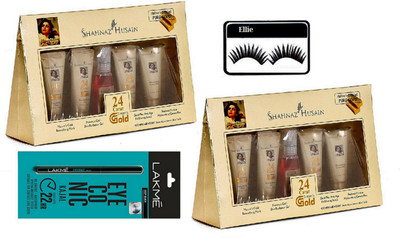

ELLIE Eyelashes & Facial kit Pack Of 2 With Eyeconic Kajal(Set of 4)