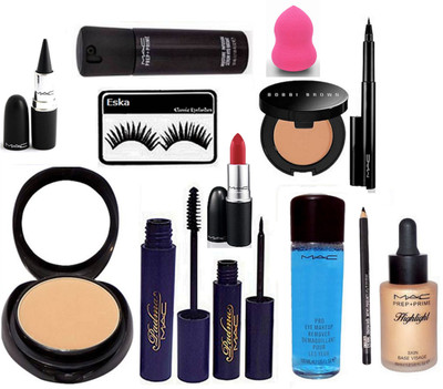 

Eska Eyelashes&Compact, Padma Mascara,Eyeliner,Candy Yum-yum Lipstick, Stick Kajal, Face Serum,Pen Liner, Liquid Makeup Remover, Pencile Kajal, Concealer,Highlighter Sponge Puff(Set of 13)