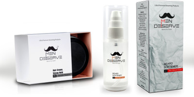 

MEN DESERVE Beard Softener (soft, shine & growth) + Hair Styling Cream Strong Hold (keratin restore)(Set of 2)