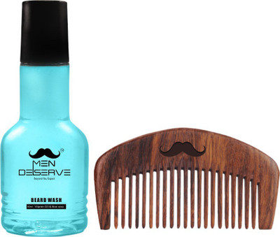

MEN DESERVE BEARD WASH & BEARD COMB(Set of 2)