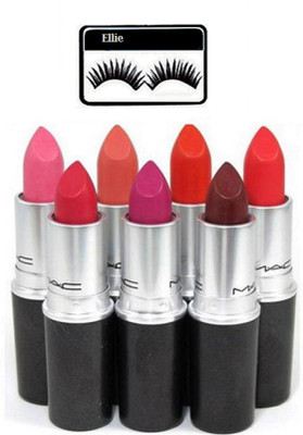 

ellie Eyelashes & Long Lasting Matte Finish Lipstick(Set of 7)