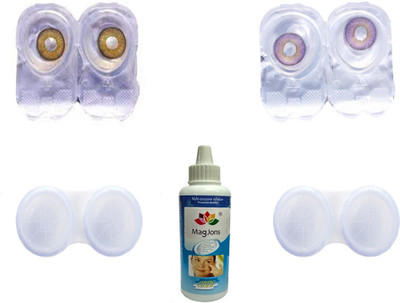 

Magjons 2 Pair Hazel & parpul color Monthly Contact Lens(0, Violet, Hazel, Pack of 2)
