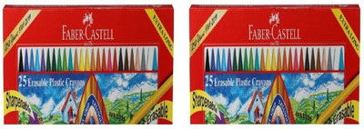 

Faber-Castell 25 Erasable Plastic Crayous pack of 2(Set of 25, Multicolor)
