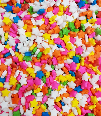 

London Retro Multicolor BM Edible Star Sprinkle (500 Gram) for Cake Decoration - 500 g