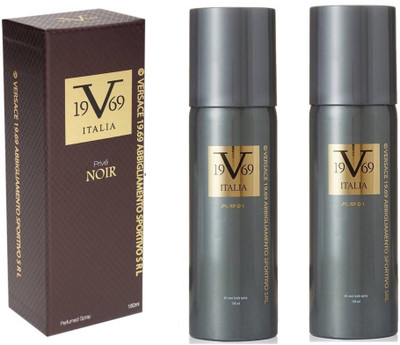 

V Italia Play On All Over Body Spray 150ml With Prive Noir 150ml Perfume Body Spray - For Men & Women(450 ml, Pack of 3)