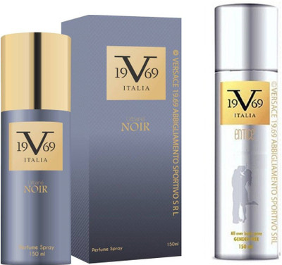 

V Italia Entice All Over Body Spray 150ml With Urbane Noir 150ml Perfume Body Spray - For Men & Women(300 ml, Pack of 2)