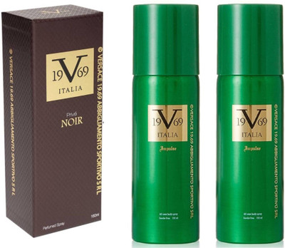 

V Italia Impulse All Over Body Spray 150ml With Prive Noir 150ml Perfume Body Spray - For Men & Women(450 ml, Pack of 3)
