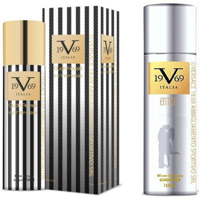 

V Italia Entice All Over Body Spray 150ml With Oudh Royal Intense 150 ml Perfume Body Spray - For Men & Women(300 ml, Pack of 2)