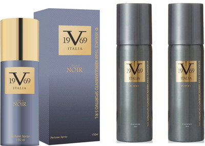 

V Italia Play On All Over Body Spray 150ml With Urbane Noir 150ml Perfume Body Spray - For Men & Women(450 ml, Pack of 3)
