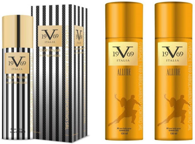 

V Italia Allure All Over Body Spray 150ml With Oudh Royal Intense 150 ml Perfume Body Spray - For Men & Women(450 ml, Pack of 3)
