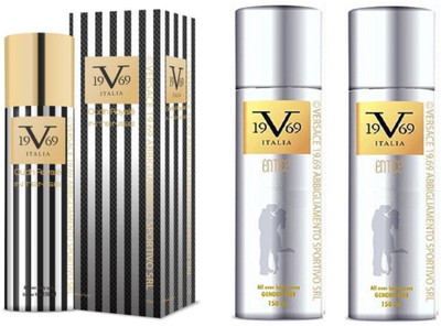 

V Italia Entice All Over Body Spray 150ml With Oudh Royal Intense 150 ml Perfume Body Spray - For Men & Women(450 ml, Pack of 3)