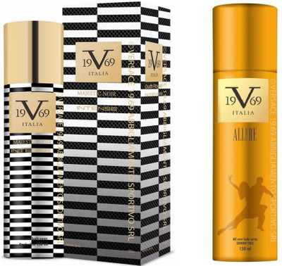 

V Italia Allure All Over Body Spray 150ml With Majestic Noir Intense 150 ml Perfume Body Spray - For Men & Women(300 ml, Pack of 2)