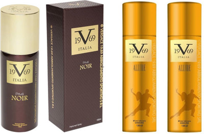 

V Italia Allure All Over Body Spray 150ml With Prive Noir 150ml Perfume Body Spray - For Men & Women(450 ml, Pack of 3)