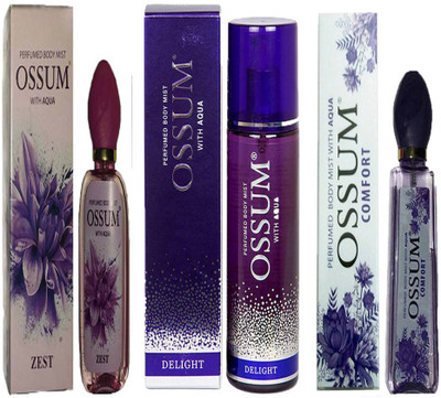 

OSSUM COMFORT PERFUMED BODY MIST 115ML+DELIGHT PERFUMED BODY MIST 190ML+ZEST PERFUMED BODY MIST 115ML Deodorant Spray - For Men & Women(115 ml, Pack of 3)