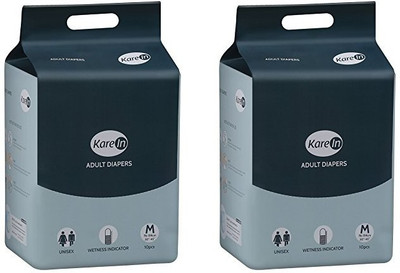 

Karein Adult Diapers Medium 10's Pack to fit, 76-114 cm (30-45 inch) (Pack of 2) Adult Diapers - M(20 Pieces)