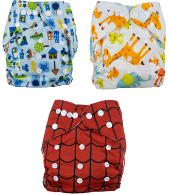 

Wishkey Adjustable Reusable Washable Cloth Diaper Type Nappy Pants For New Born Baby Pack of 3,With 1 Absorbent Wet Free Insert For Babies All in one Small,Medium, Large,XL Size Diapers Pants For 0-2 years Kids - New Born(3 Pieces)