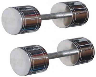 

Faiydashop 3 Kg * 2 Pcs STEEL CHROME PLATED Fixed Weight Dumbbell(6 kg), Silver