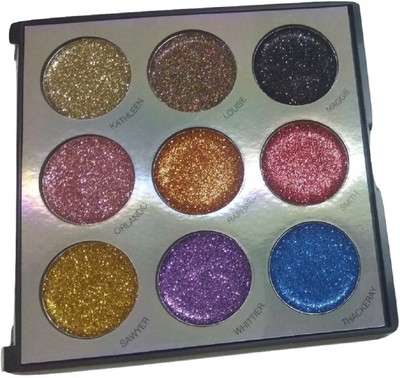 

Imported 9 Color Professional Intense Shine Glitter Eyeshadow Palette 36 g(Dazzling Glitter)