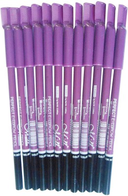 MN Perfect Waterproof and Long-lasting Eyebrow Pencil - Pack of 12 Pieces(Black)