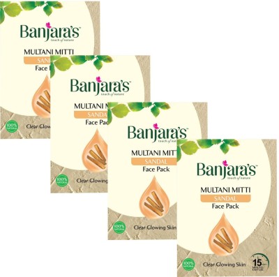 Banjara's Multani Mitti Sandal Face Pack (Pack of 4)(100 g)