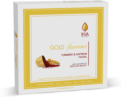

IHA Gold Fluoresce Turmeric & Saffron Facial Combo (6-in-1) Mini Kit 97.5 g(Set of 6)