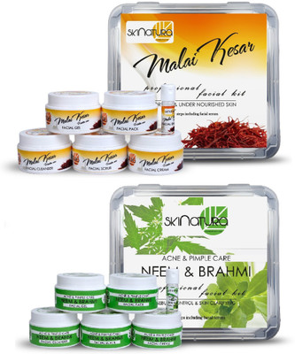 

Skinatura Malai Kesar + Neem & Brahmi Professional Facial Kit 620 g(Set of 2)