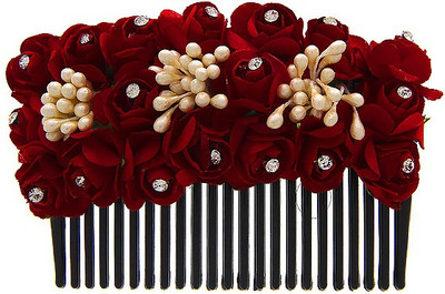 

Anuradha Art Jewellery Brooch Pin Hair Pin(Red)