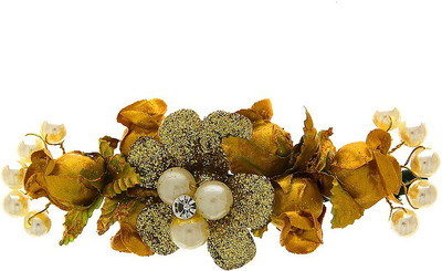 Anuradha Art Jewellery Brooch Pin Hair Pin(Gold)