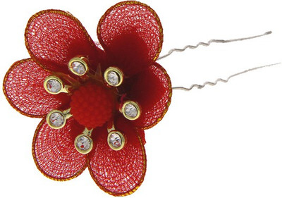 

Anuradha Art Jewellery Brooch Pin Hair Pin(Red)