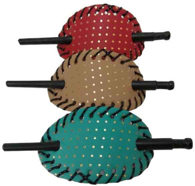 

Pooja Trendz 3 Pcs Mixed Color with Golden dots Bun Cover Pin Thru Barrette Clip with Stick. Bun Clip(Multicolor)