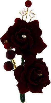 

Anuradha Art Jewellery Brooch Pin Hair Pin(Red)