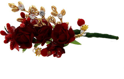

Anuradha Art Jewellery Brooch Pin Hair Pin(Red)