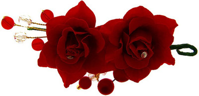 Anuradha Art Jewellery Brooch Pin Hair Pin(Red)