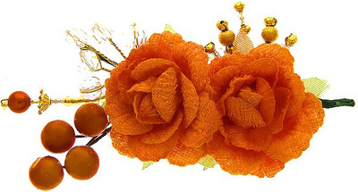 

Anuradha Art Jewellery Brooch Pin Hair Pin(Orange)