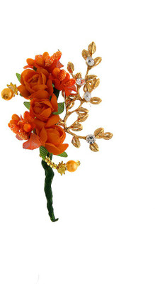 

Anuradha Art Jewellery Brooch Pin Hair Pin(Orange)