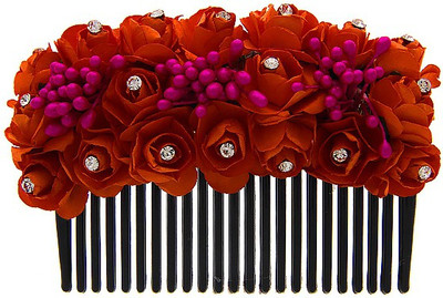

Anuradha Art Jewellery Brooch Pin Hair Pin(Orange)