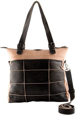 

trysco Hand-held Bag(Tan, Black), Black;tan
