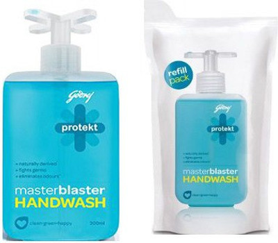 

Godrej Protekt handwash blue value pack (300 ml pump +180 ml refill pack)(480 ml, Pump Dispenser)