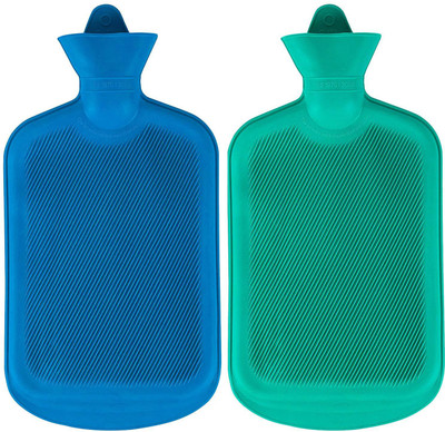 

CRETO Pain Relief Hot water bottle Pack of 2 NON -ELECTRIC rubber hot water bag 1 L Hot Water Bag(Multicolor)