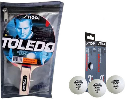 

Stiga Toledo Table Tennis (1 Racquet), (1 Cover), (Perform 40+ "3 balls ") Table Tennis Kit