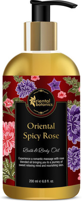

Oriental Botanics Bath & Body Oil (Oriental Spicy Rose) No Mineral Oil, Silicon or Paraben(200 ml)