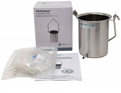 

IndoSurgicals Enema Bucket Kit 1.5 Liter with Silicone Tubing Medical Equipment Combo