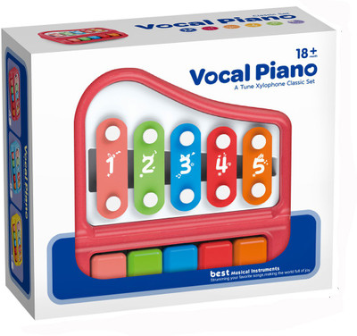 

ICE TREE 05 Keys Knocked Xylophone Piano Educational Music Toys(Red)