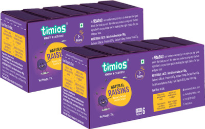

Timios Natural Raisins | Healthy Snack for Kids | Natural Energy Food Product for Toddlers and Preschoolers | Nutritious and Ready to Eat for Children 2+ Months Pack of 2 Raisins(144 g, Box)