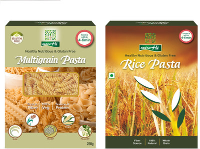 

NutraHi Multigrain Gluten free pasta + Rice Gluten free pasta ( Combo ) Pasta(Pack of 2, 500 g)