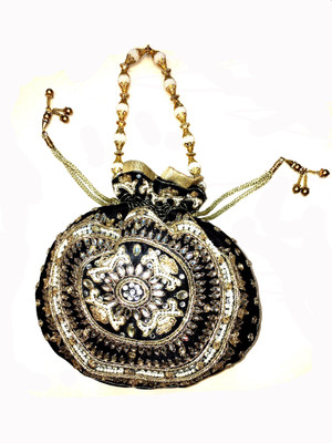 

The Almond Leaf Black Potli Potli(Black)